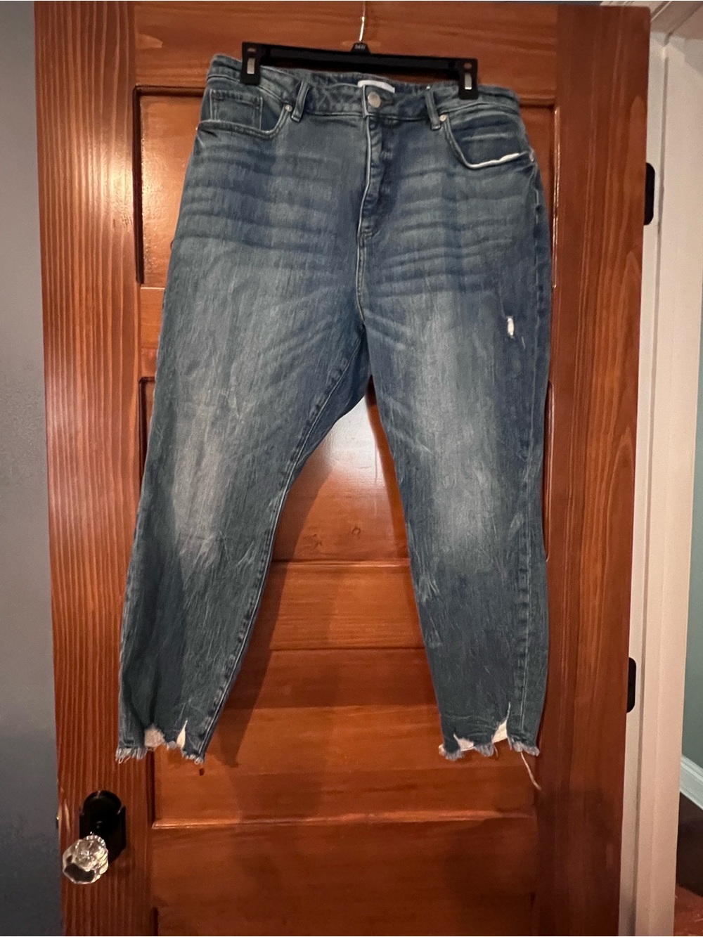 The Loft Curvy Women's Distressed Blue Jeans